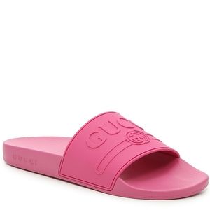 COPY - Gucci Embossed Logo Pink Pursuit Pool Slide